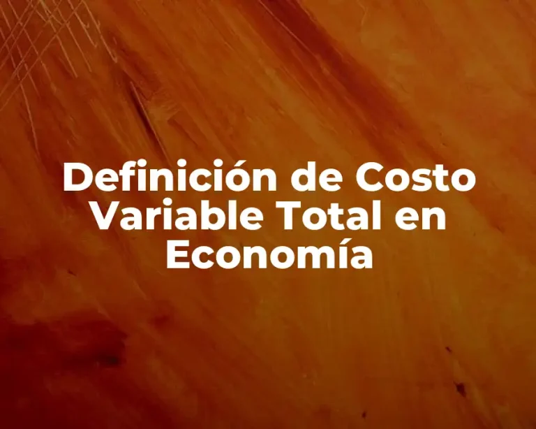 Definición de Costo Variable Total en Economía