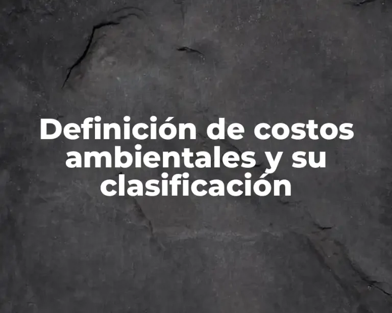 Definición de costos ambientales y su clasificación