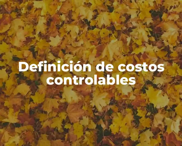 Definición de costos controlables