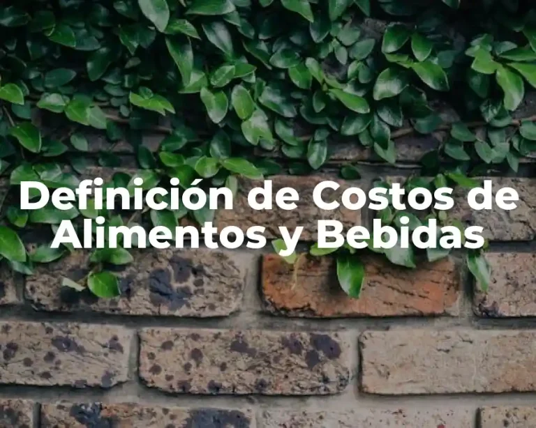 Definición de Costos de Alimentos y Bebidas