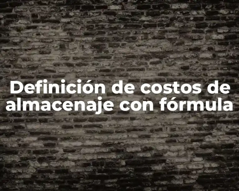 Definición de costos de almacenaje con fórmula