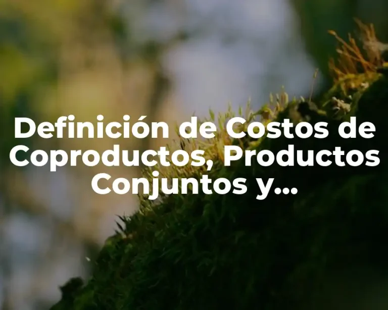 Definición de Costos de Coproductos, Productos Conjuntos y Subproductos