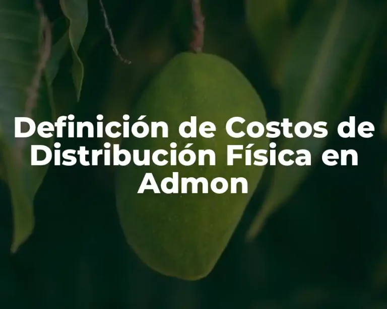 Definición de Costos de Distribución Física en Admon