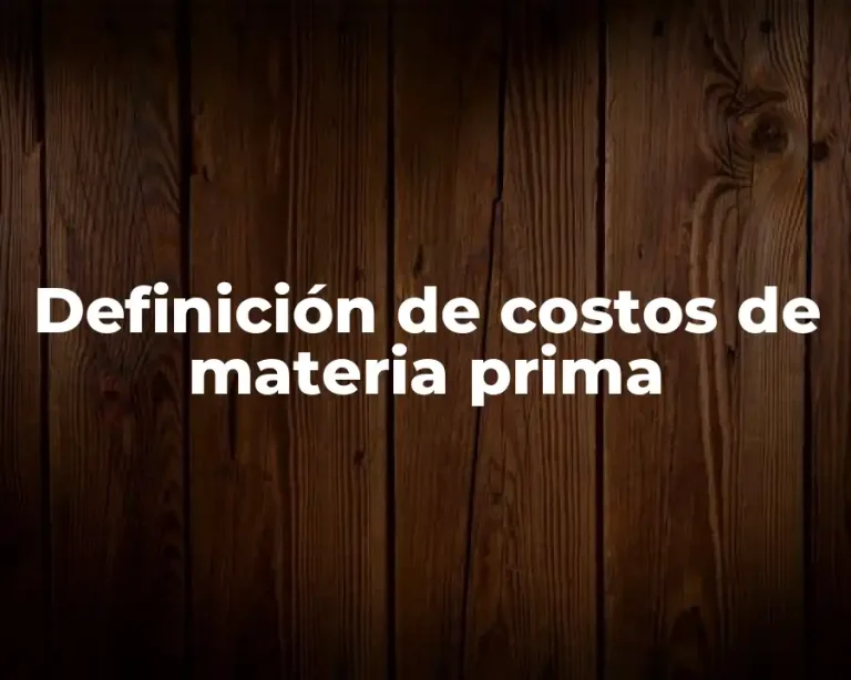 Definición de costos de materia prima