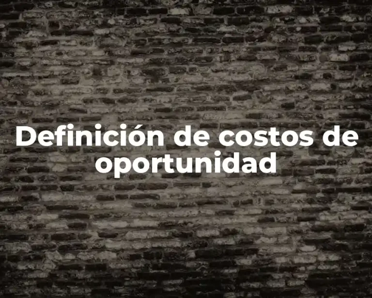 Definición de costos de oportunidad