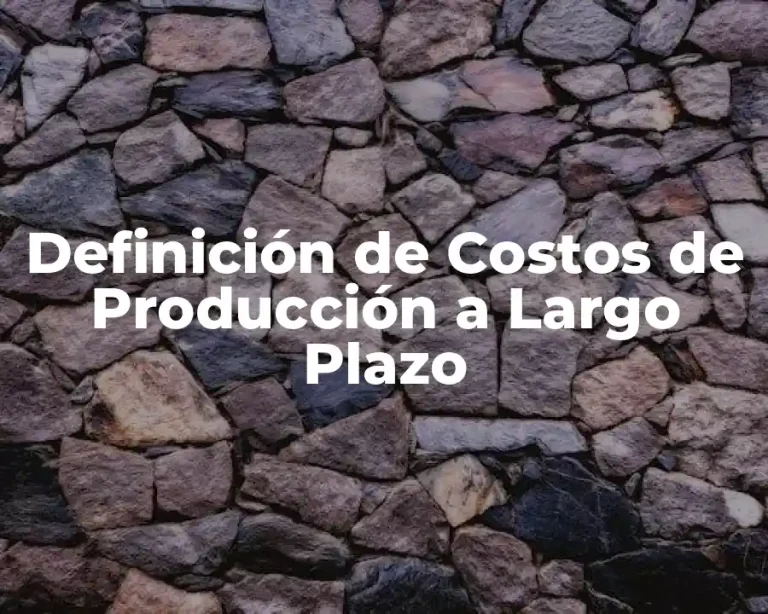 Definición de Costos de Producción a Largo Plazo