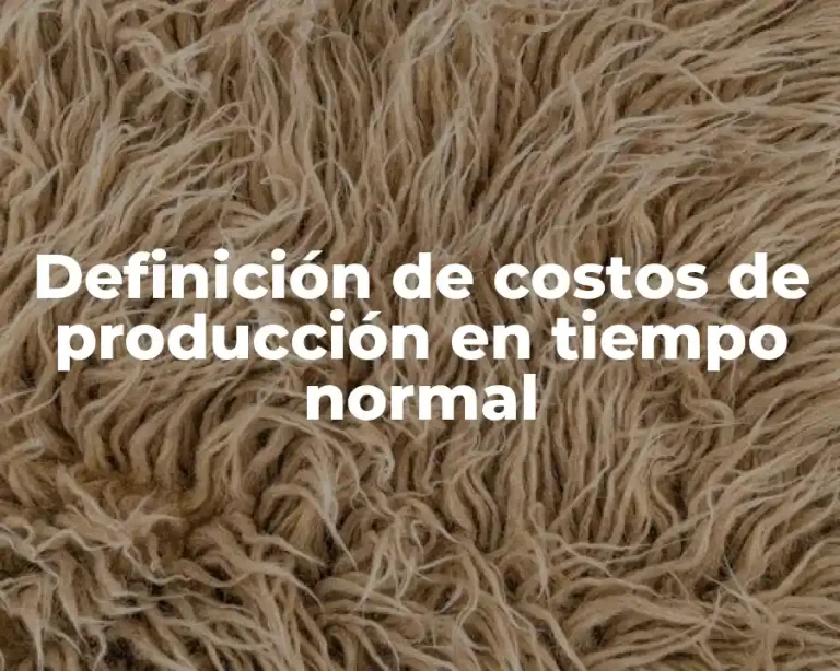 Definición de costos de producción en tiempo normal