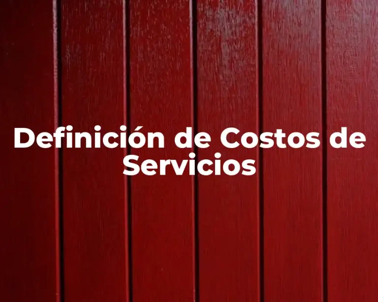Definición de Costos de Servicios