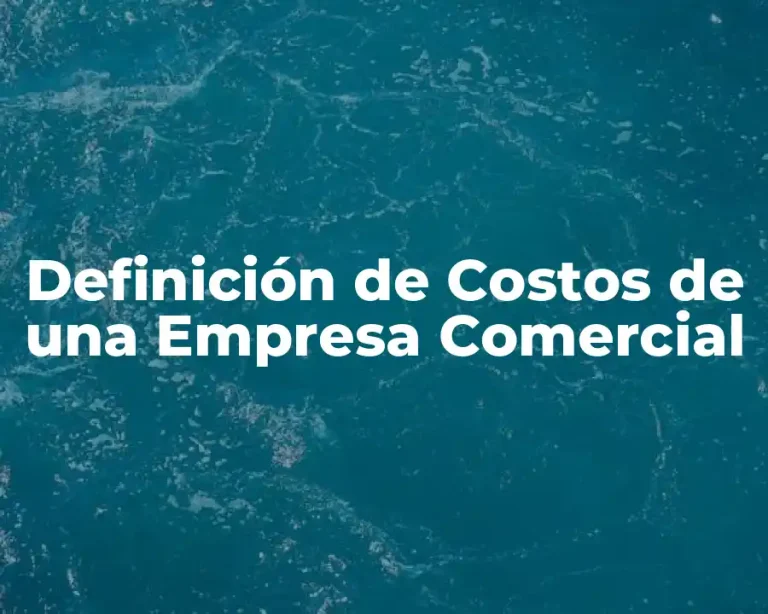 Definición de Costos de una Empresa Comercial