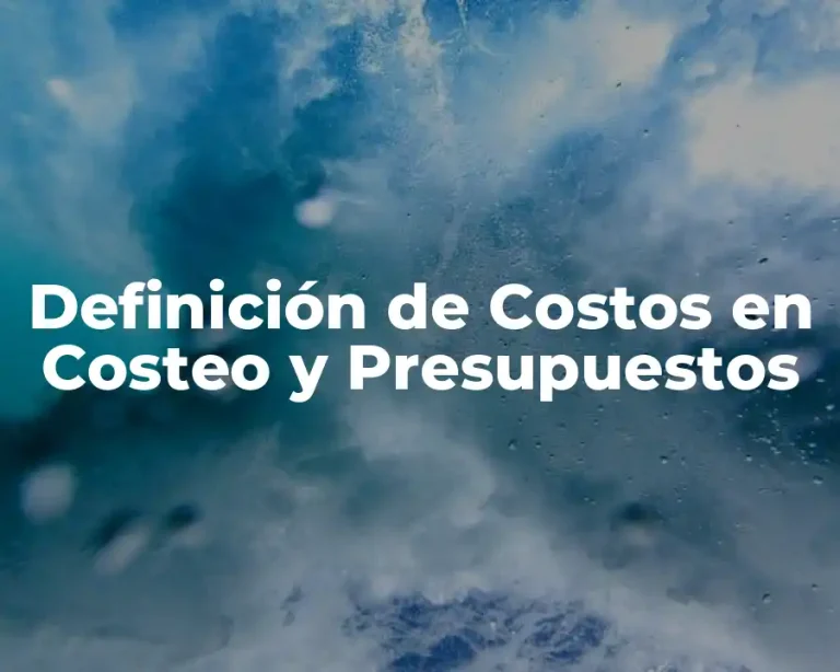 Definición de Costos en Costeo y Presupuestos