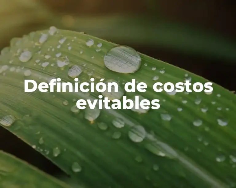 Definición de costos evitables