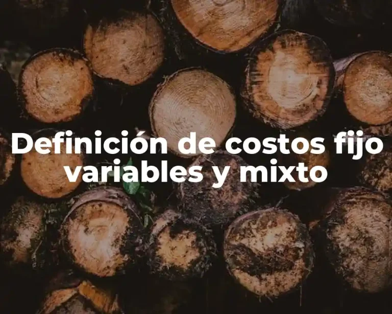 Definición de costos fijo variables y mixto