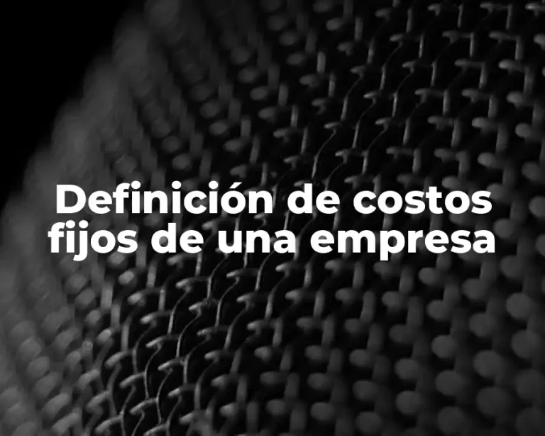 Definición de costos fijos de una empresa