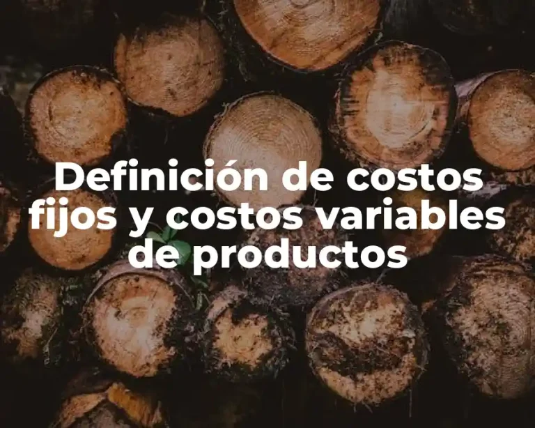 Definición de costos fijos y costos variables de productos