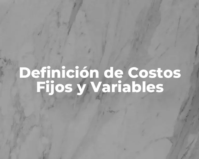 Definición de Costos Fijos y Variables