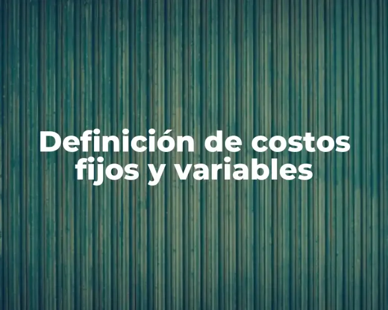 Definición de costos fijos y variables