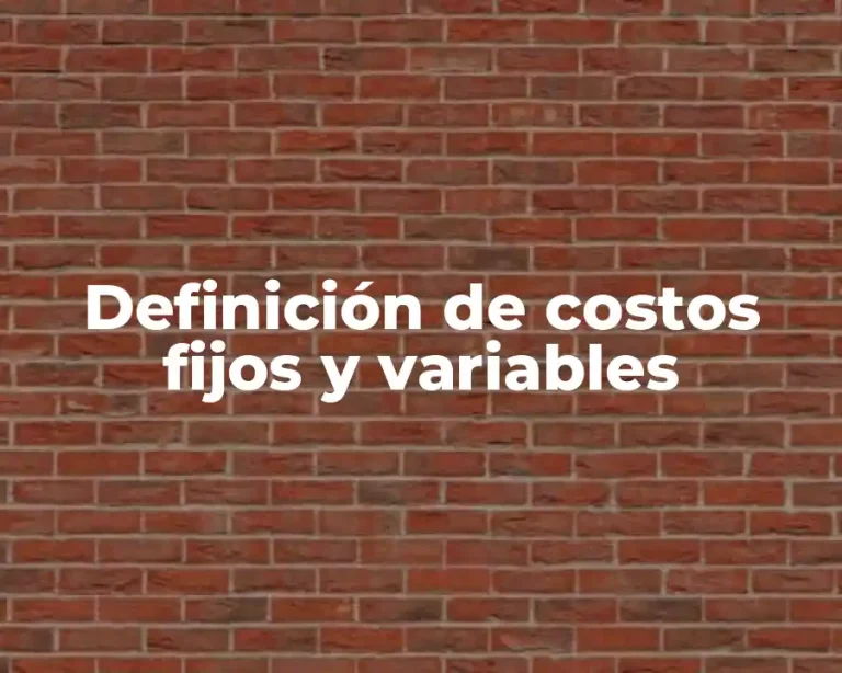 Definición de costos fijos y variables