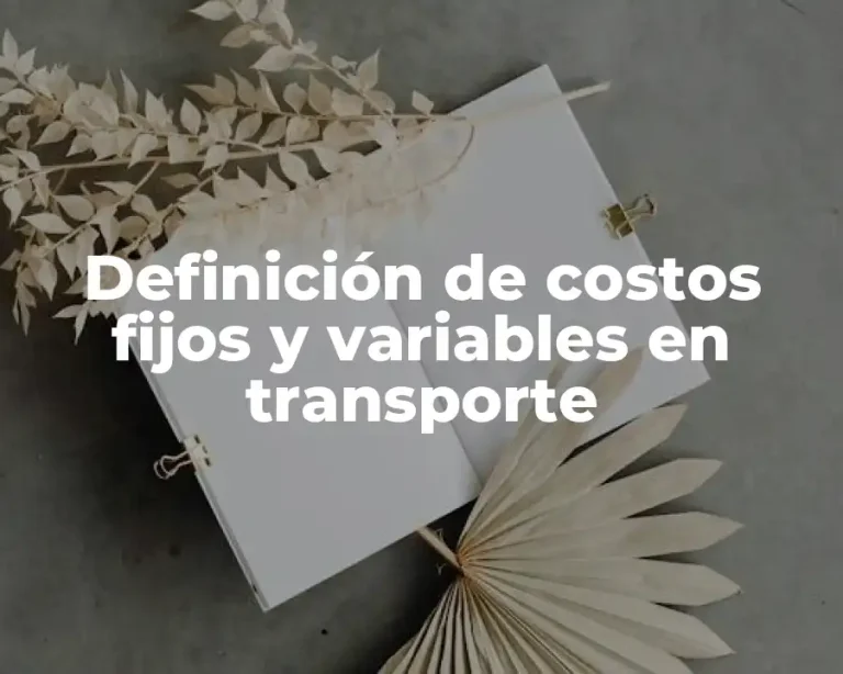 Definición de costos fijos y variables en transporte