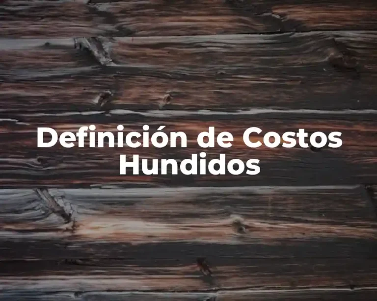 Definición de Costos Hundidos