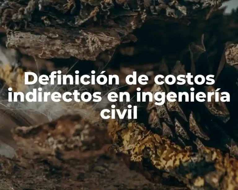 Definición de costos indirectos en ingeniería civil