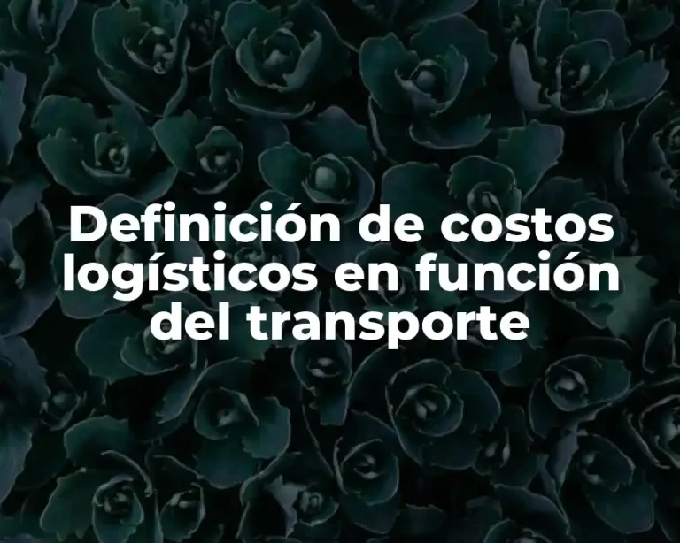 Definición de costos logísticos en función del transporte
