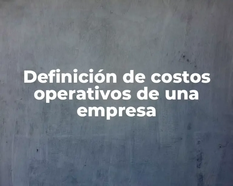 Definición de costos operativos de una empresa