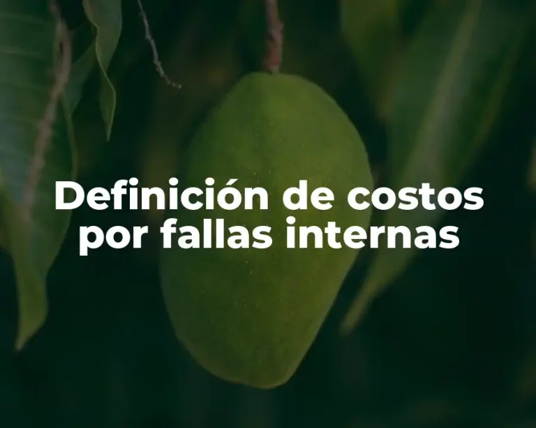 Definición de costos por fallas internas