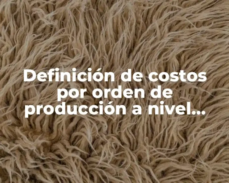 Definición de costos por orden de producción a nivel bachillerato