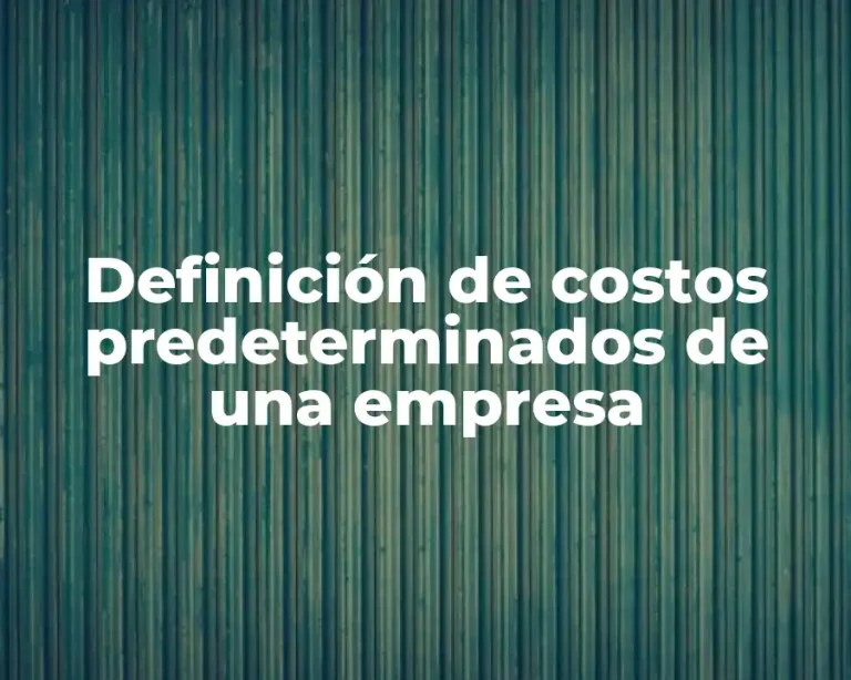 Definición de costos predeterminados de una empresa