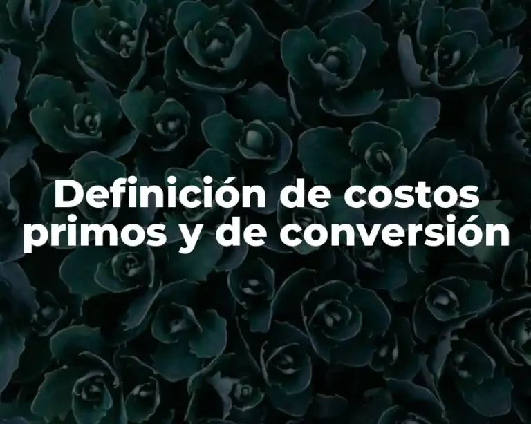 Definición de costos primos y de conversión
