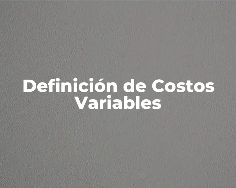 Definición de Costos Variables