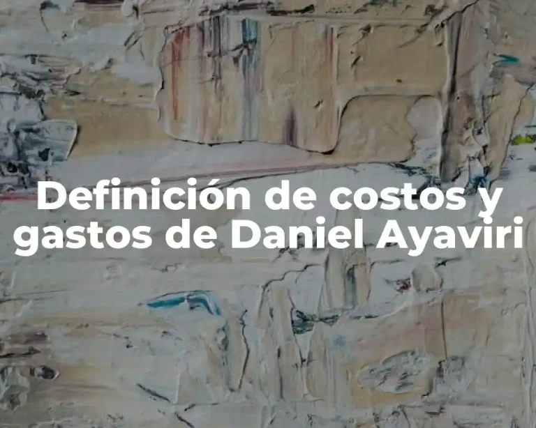 Definición de costos y gastos de Daniel Ayaviri