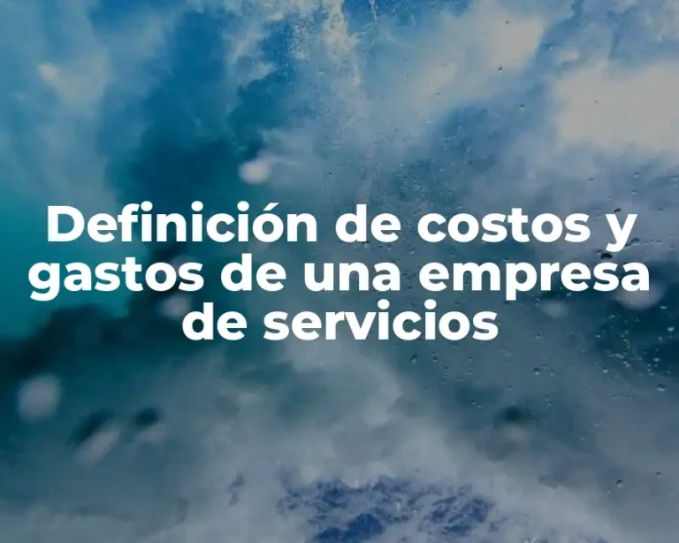Definición de costos y gastos de una empresa de servicios
