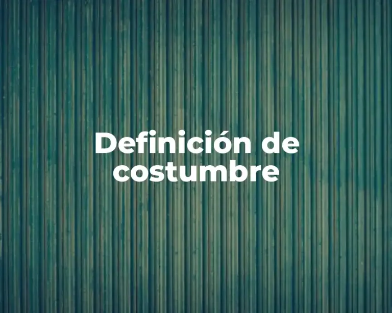 Definición de costumbre