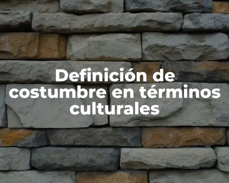 Definición de costumbre en términos culturales