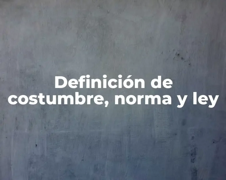 Definición de costumbre, norma y ley