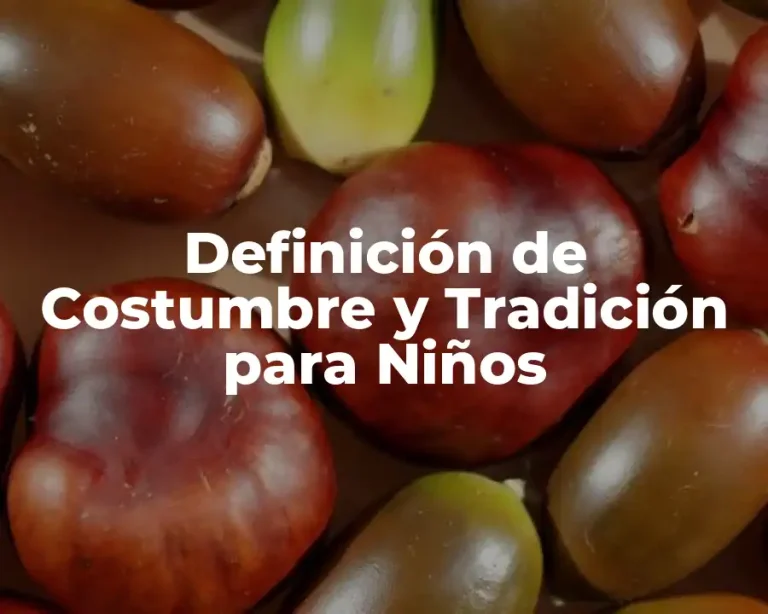 Definición de Costumbre y Tradición para Niños