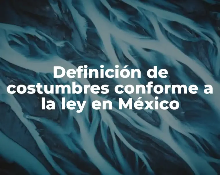 Definición de costumbres conforme a la ley en México
