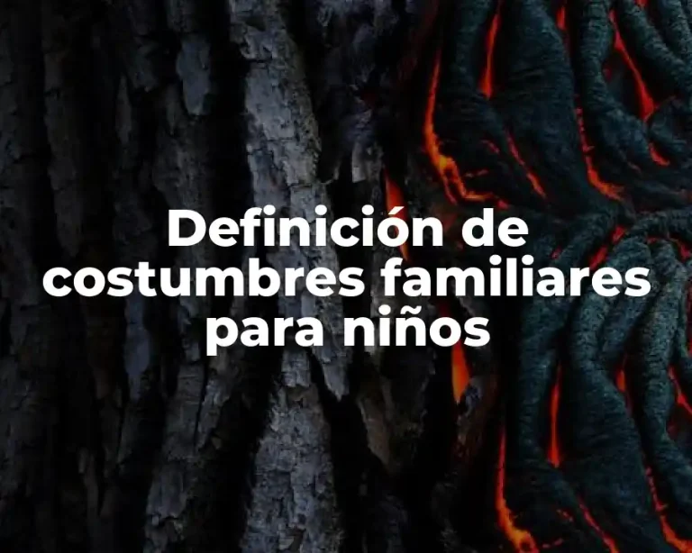 Definición de costumbres familiares para niños