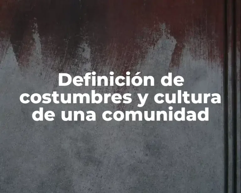 Definición de costumbres y cultura de una comunidad