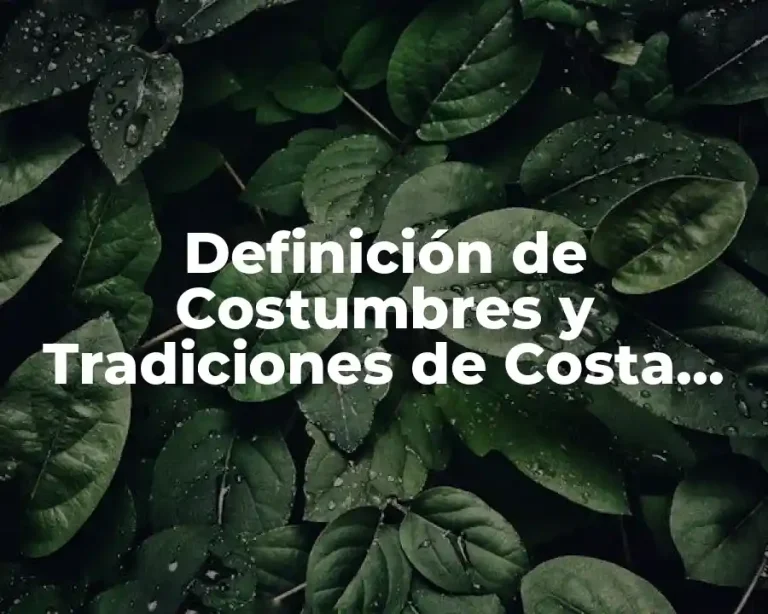 Definición de Costumbres y Tradiciones de Costa Rica