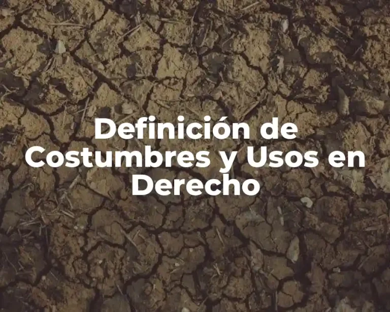 Definición de Costumbres y Usos en Derecho