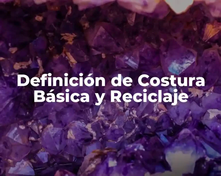 Definición de Costura Básica y Reciclaje