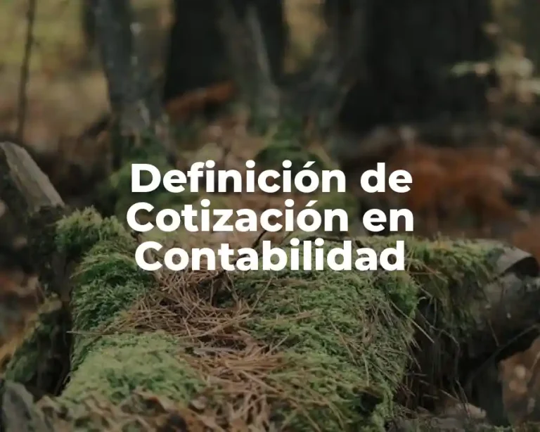 Definición de Cotización en Contabilidad