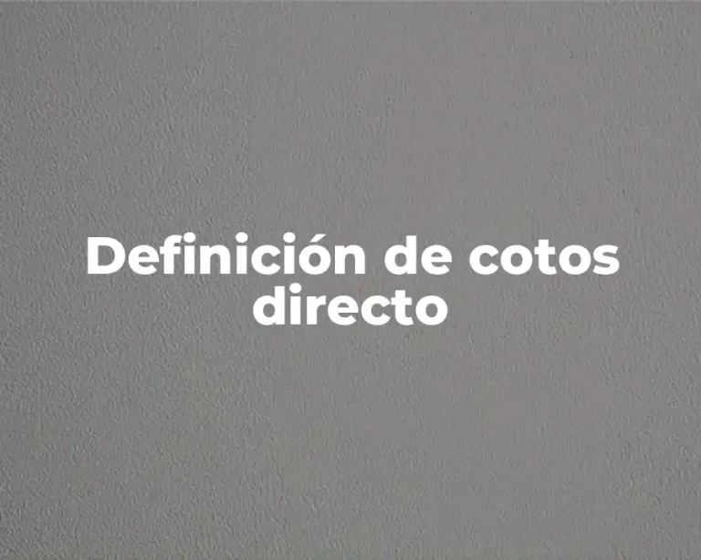 Definición de cotos directo