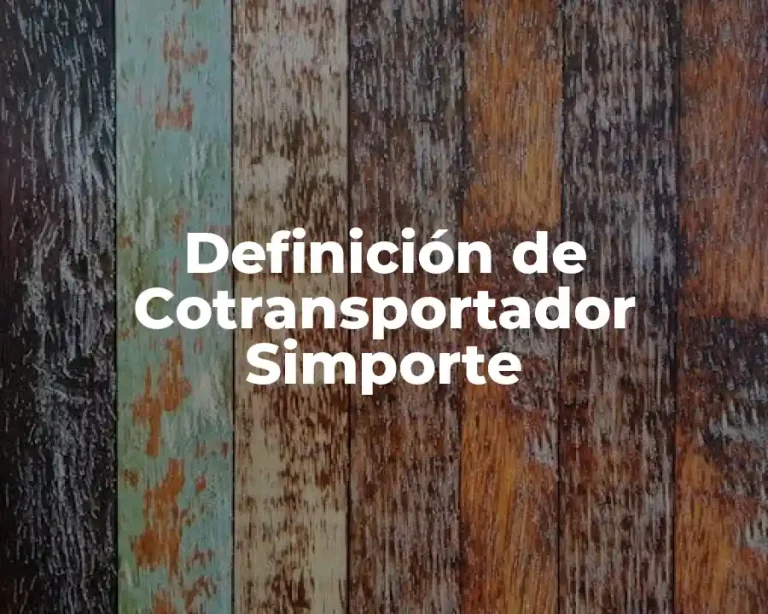 Definición de Cotransportador Simporte