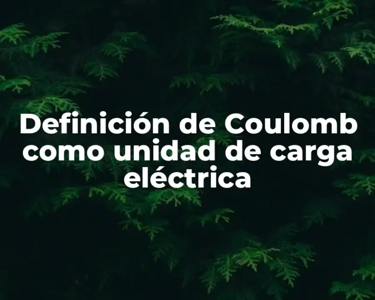 Definición de Coulomb como unidad de carga eléctrica