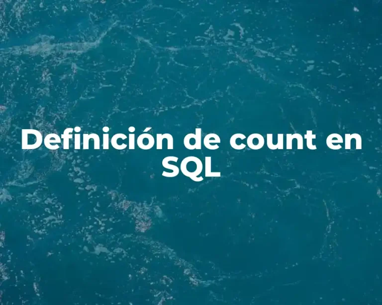 Definición de count en SQL