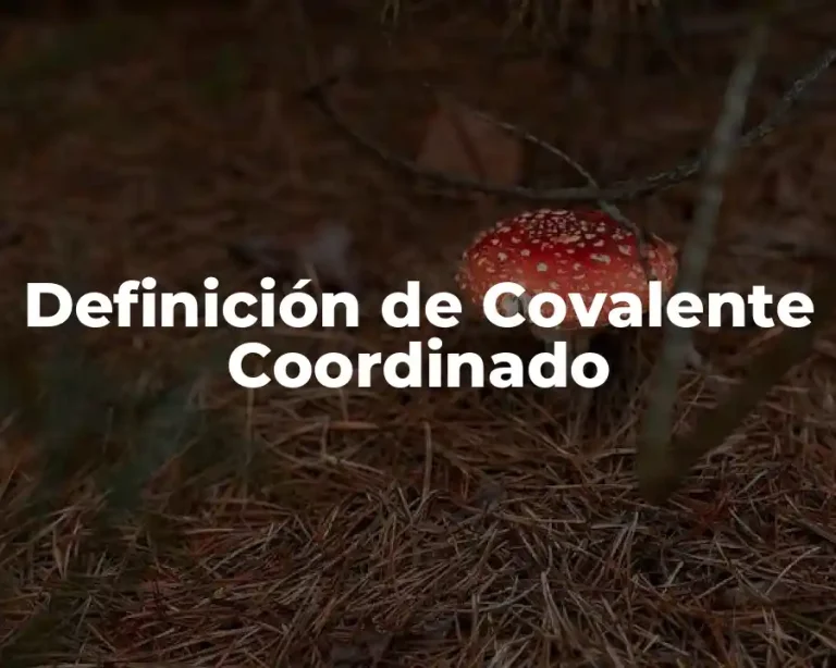 Definición de Covalente Coordinado