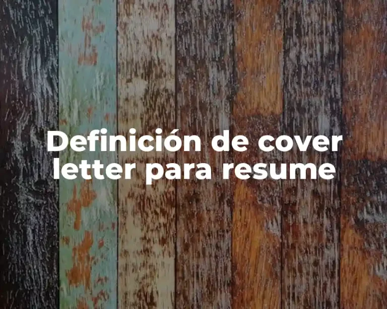 Definición de cover letter para resume